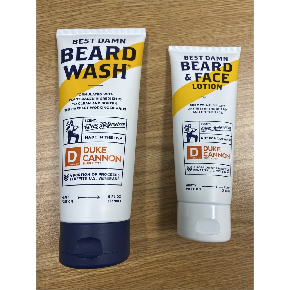 Duke Cannon Beard Wash  And Face Lotion Citrus Hefeweizen 6 fl oz - 2 Pack.